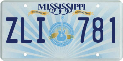 MS license plate ZLI781