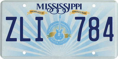 MS license plate ZLI784