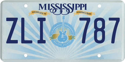 MS license plate ZLI787