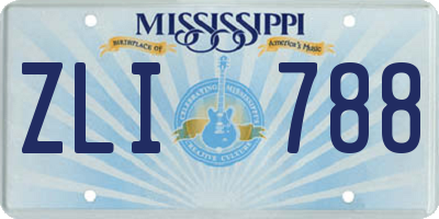 MS license plate ZLI788