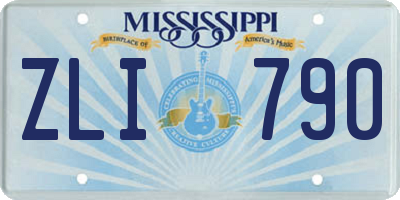 MS license plate ZLI790