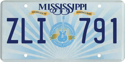 MS license plate ZLI791