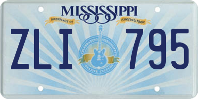 MS license plate ZLI795