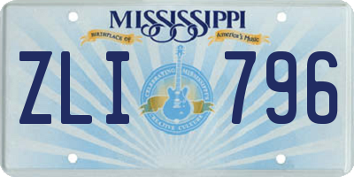 MS license plate ZLI796