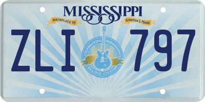 MS license plate ZLI797