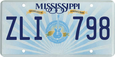 MS license plate ZLI798