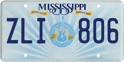 MS license plate ZLI806
