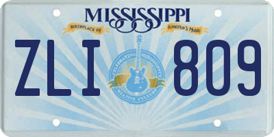 MS license plate ZLI809
