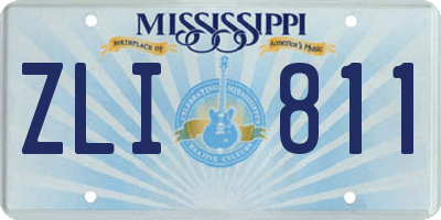 MS license plate ZLI811