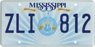 MS license plate ZLI812