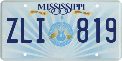 MS license plate ZLI819