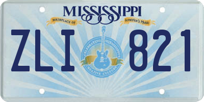 MS license plate ZLI821