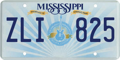 MS license plate ZLI825
