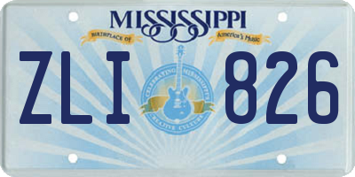 MS license plate ZLI826