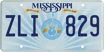 MS license plate ZLI829