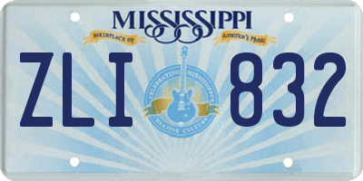MS license plate ZLI832