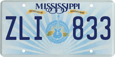 MS license plate ZLI833