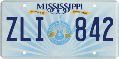 MS license plate ZLI842