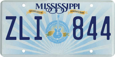 MS license plate ZLI844