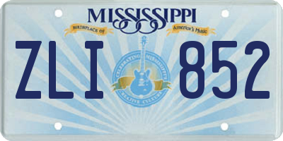 MS license plate ZLI852