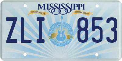 MS license plate ZLI853