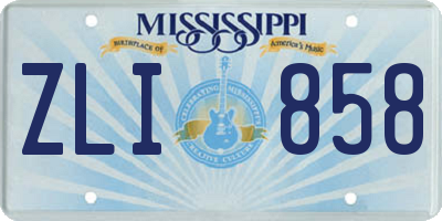 MS license plate ZLI858