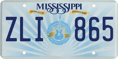 MS license plate ZLI865