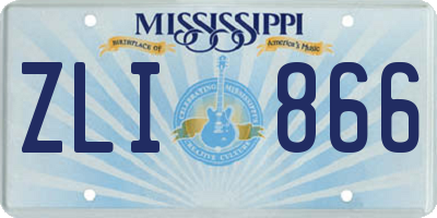 MS license plate ZLI866