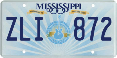 MS license plate ZLI872