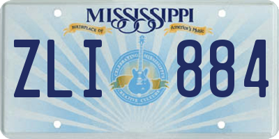 MS license plate ZLI884
