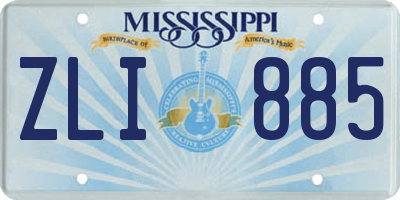 MS license plate ZLI885