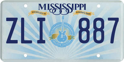 MS license plate ZLI887