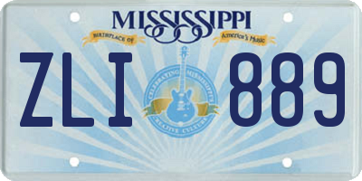 MS license plate ZLI889