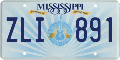 MS license plate ZLI891
