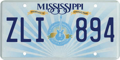 MS license plate ZLI894
