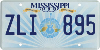MS license plate ZLI895