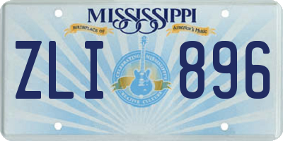 MS license plate ZLI896