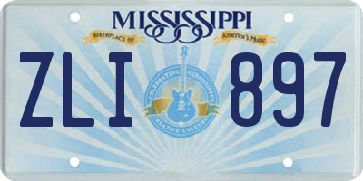 MS license plate ZLI897