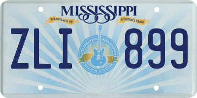 MS license plate ZLI899