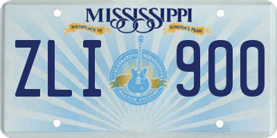 MS license plate ZLI900