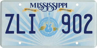 MS license plate ZLI902