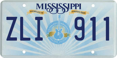 MS license plate ZLI911