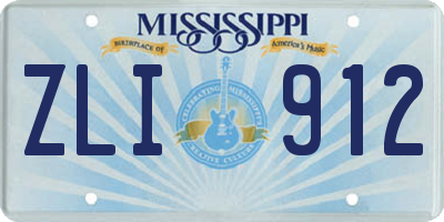 MS license plate ZLI912