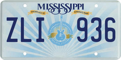 MS license plate ZLI936