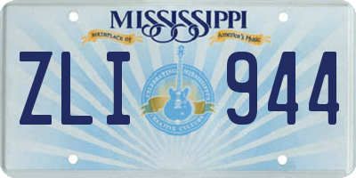 MS license plate ZLI944