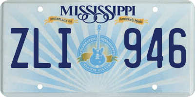 MS license plate ZLI946