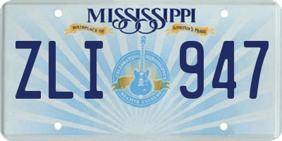 MS license plate ZLI947
