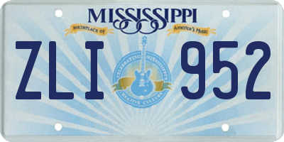MS license plate ZLI952