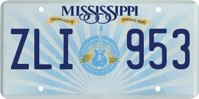 MS license plate ZLI953
