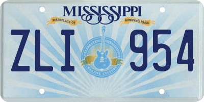 MS license plate ZLI954